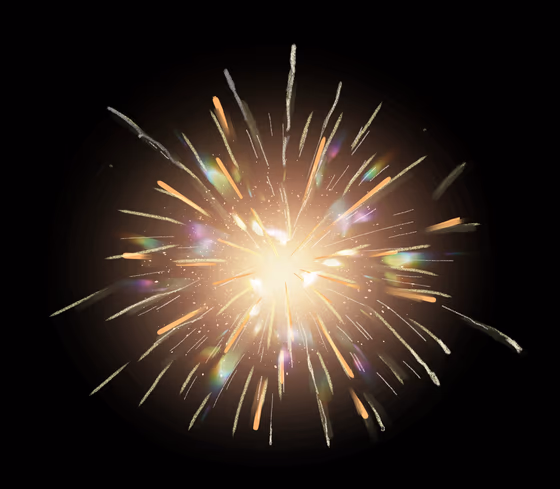 Abstract Glowing Light Burst with Iridescent Rays