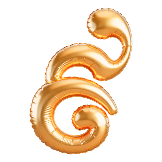 Khmer Number 9 Balloon Gold