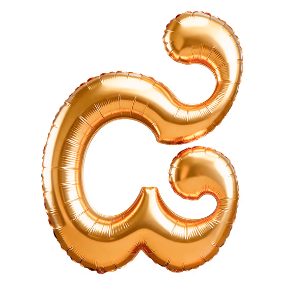 Khmer Number 8 Balloon Gold