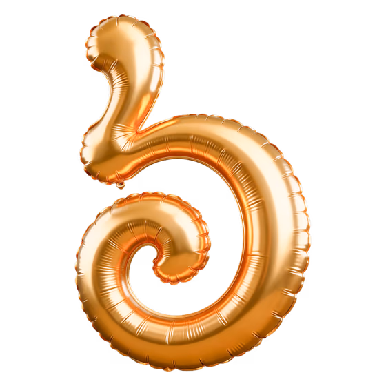 Khmer Number 6 Balloon Gold