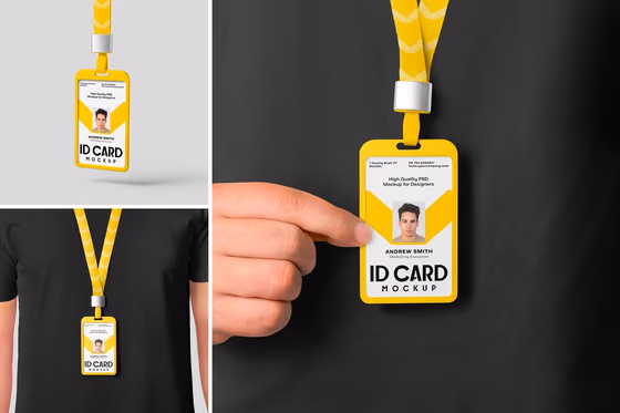 High Quality ID Card Mockup for Badge