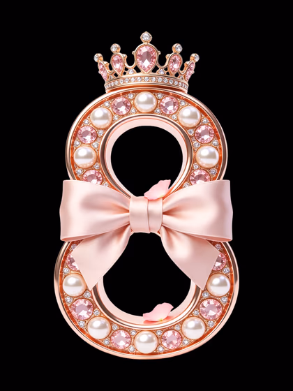 International Women's Day Elegant rose gold number 8