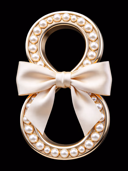 International Women's Day Elegant rose gold number 8