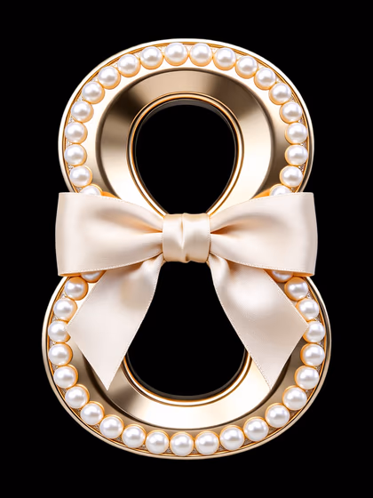 International Women's Day Elegant rose gold number 8