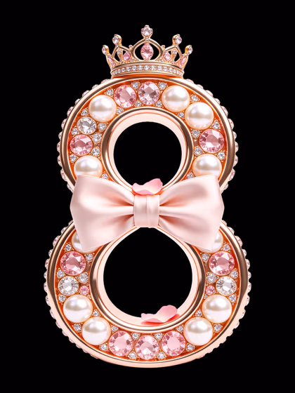 International Women's Day Elegant rose gold number 8
