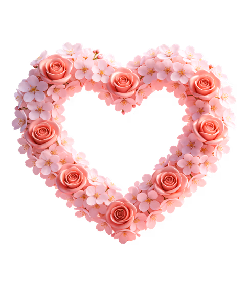 Pink floral heart arrangement 