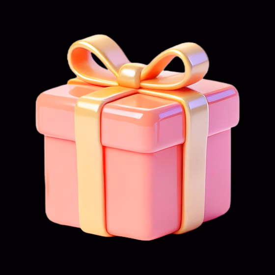 Pink Gift Box Golden Ribbon Festive Isolated