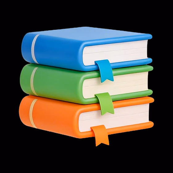 Vibrant Stack of Books with Bookmarks