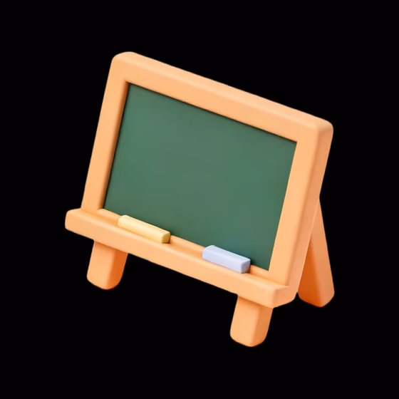 3D Render Chalkboard Education School Concept