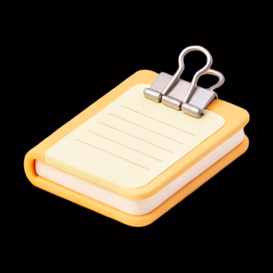3D Memo Pad Clipboard Icon Illustration