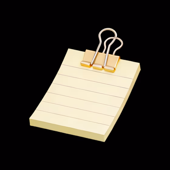 Yellow Lined Sticky Notes Binder Clip