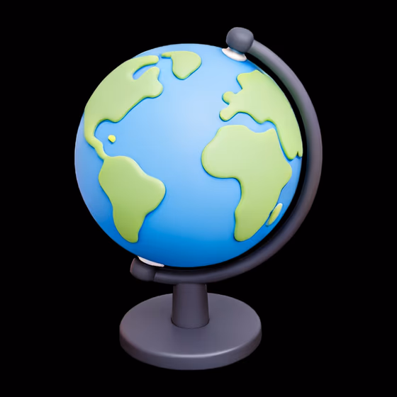 3D Rendered Earth Globe World Map