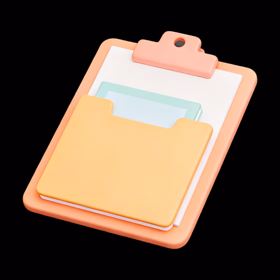 Modern 3D Clipboard Document Organization Illustration