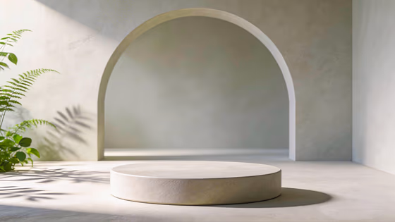 Minimalist Product Podium Arch Plant Display