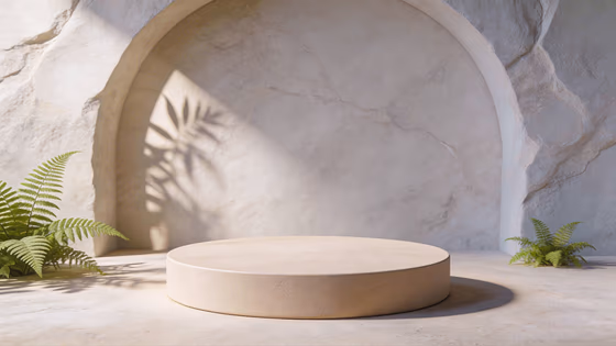 Minimalist Stone Podium Arch Product Display