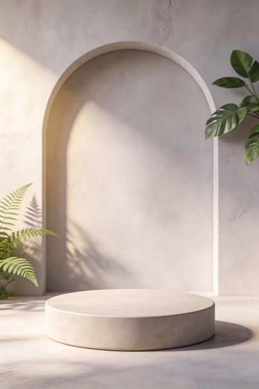 Aesthetic Product Podium Arch Natural Lighting