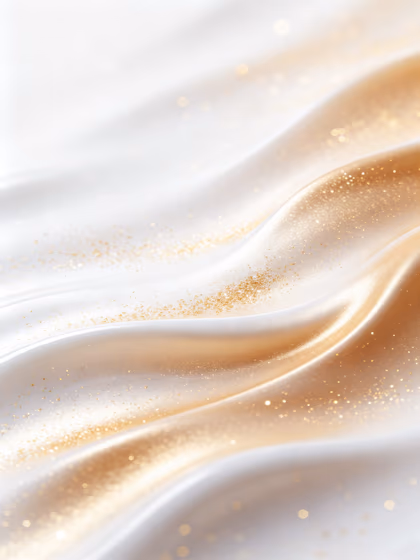 Sparkling Gold Glitter White Silk Background